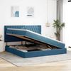 vidaXL Bett mit Stauraum und LED mit LED Dunkelblau 200 x 200 cm Samt 3372751 Bild 4