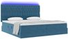 vidaXL Bett mit Stauraum und LED mit LED Dunkelblau 200 x 200 cm Samt 3372751 Bild 3