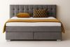 A&J MöbelLand Boxspringbett VERONA 160 x 200 cm mit zwei 7-Zonen-Taschenfederkernmatratzen und gepolstertem Kopfteil. Farbe: Hellgrau Bild 2