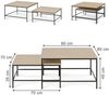 Couchtisch-Set Ramio Eiche/Schwarz 80x80 cm 2 Teile Vicco Bild 2