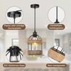 Rosnek LED Pendelleuchte 1-flammige Rattan Pendelleuchte, Boho Mini Kronleuchter, handgefertigt, Halogen, E27, Farmhouse Hängelampe für Küche, Insel, Bar, Flur & Schlafzimmer Bild 3