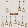 Rosnek LED Pendelleuchte 1-flammige Rattan Pendelleuchte, Boho Mini Kronleuchter, handgefertigt, Halogen, E27, Farmhouse Hängelampe für Küche, Insel, Bar, Flur & Schlafzimmer Bild 4