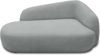DOMO. collection Recamiere 700013, Liege mit Zierkissen, oval, Füße mit Filzgleitern, Chaiselongue, Sofa, Polstergarnitur, 183 x 105 x 75 (BxTxH), grau Bild 2