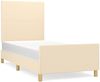 vidaXL Polsterbett mit hohem Kopfteil Stoff Creme 90x200 cm Bild 2