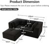 Ecksofa mit 74 cm Sitztiefe – modulares L-Form Sofa aus Cord in Schwarz Bild 4