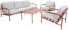 Aluminium-Gartengarnitur HWC-O11, Outdoor 3-Sitzer Sitzbank Sessel Sofa, Olefin (205 g/m²) ~ terrakotta Polster beige Bild 5