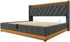 Polsterbett 180x200 cm mit hydraulischem Bettkasten und 360°-LED, graues Leinen, USB Typ-C Bild 4
