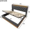 Polsterbett 180x200 cm mit hydraulischem Bettkasten und 360°-LED, graues Leinen, USB Typ-C Bild 3