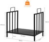 Kaminholzregal Metall bis 50kg belastbar Brennholzregal Feuerholzregal 46 x 31 x 46 cm Schwarz Bild 3
