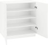 Schuhschrank >Viterbo< in Weiß-Hochglanz - 79,2x86x38cm (BxHxT) Bild 3