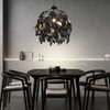 Hängelampe, Blattdesign, Metall, schwarz, H 150 cm Bild 2