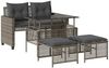 vidaXL 4-tlg. Garten-Sofagarnitur mit Kissen Grau Poly Rattan Glas 368136 Bild 2