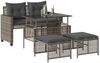 vidaXL 4-tlg. Garten-Sofagarnitur mit Kissen Grau Poly Rattan Glas 368136 Bild 3