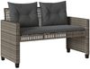 vidaXL 4-tlg. Garten-Sofagarnitur mit Kissen Grau Poly Rattan Glas 368136 Bild 4
