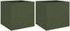 vidaXL Pflanzkübel 2 Stk. Olivgrün 42x40x39 cm Stahl 841554 Bild 2