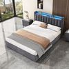 STILVORA Polsterbett 140×200 mit matratze&bettkasten,Bettgestelle Boxspringbett mit USB&LED (Funktionsbett mit Fernbedienung, Gepolsterter Rand, Samtstoff, Metallrahmen, Kompfort, Grau), Jugendbett ohne matratze, Stauraumbett für verschiedene Raumstile Bild 2