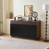 Sideboard 150 cm mit Schubladen und Türen, Stauraumschrank in Holzoptik Braun Schwarz, Kommode Bild 4