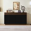 Sideboard 150 cm mit Schubladen und Türen, Stauraumschrank in Holzoptik Braun Schwarz, Kommode Bild 5