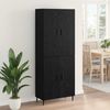 vidaXL Highboard 2 pcs Schwarz Eichen-Optik Engineered Wood und Glas 3416103 Bild 4