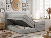 Boxspringbett mit Kopfteil und Topper, Polsterbett - LUKA-KING - 140x200cm - Hellgrau Stoff - H3 Bild 2