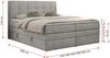 Boxspringbett mit Kopfteil und Topper, Polsterbett - LUKA-KING - 140x200cm - Hellgrau Stoff - H3 Bild 5
