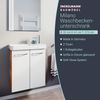 FACKELMANN MILANO Waschbeckenunterschrank Gäste WC 52 cm breit, Weiß/Braun hell Bild 2