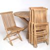 Gartenmöbelset 4 Klappstühle Alessandria + Tisch Ravenna rund Teakholz - Durchmesser Tischplatte: 120 cm Bild 2