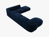 Micadoni 6-Sitzer Samtstoff Ecke rechts Sofa Miley | Beinfarbe Black Plastic, Königsblau Bild 3