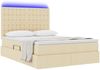 vidaXL Bett mit Stauraum und LED mit LED Creme 140 x 200 cm Polyester 3372550 Bild 3