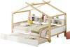 140x200cm Hausbett, Kinderbett, ausgestattet mit Ausziehbett, vier Staufächern, weiß Bild 4