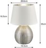 LED Tischleuchte Keramik mit Stoffschirm Weiß innen Silber, Höhe 35cm Bild 4