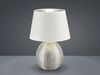 LED Tischleuchte Keramik mit Stoffschirm Weiß innen Silber, Höhe 35cm Bild 3