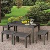 Dmora Außentisch Asar, rechteckiges Esszimmerregal, Mehrzweck-Gartentisch für drinnen und draußen, 100 % Made in Italy, 138 x 78 x 72 cm, Anthrazit Bild 2