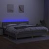 vidaXL Boxspringbett mit Matratze & LED Stoff Hellgrau 200x200 cm, Härtegrad: H2 [3134061] Bild 4