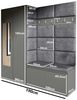 Garderoben-Set CLEO, Moderner Kleiderschrank mit Polsterplatten und Schuhschrank – Ideal für Flur und Eingangsbereich (Graphit, Trinity 15), 185 x 40 x 190 cm Bild 4