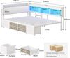 MSMASK Daybett Tagesbett Schlafsofa mit LED-Beleuchtung & Ladestation, Jugendbett mit 6 Staufächern und 6 Schubladen – Liegefläche 140x200 cm Bild 2