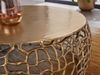 Couchtisch Metall Gold 66 x 66 x 30 cm Sofatisch Aluminium Rund, Design Wohnzimmertisch mit Ast-Struktur, Kleiner Kaffeetisch Modern, Beistelltisch Anstelltisch Wohnzimmer Bild 5