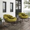 LVHOM Schaukelstuhl mit gepolstertem Kissen, Rattanstuhl mit Stahlrahmen, Lounge Sessel, Schaukelsessel, 2 St, für Balkon/Garten/Wohnzimmer/Schlafzimmer Bild 2