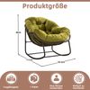 LVHOM Schaukelstuhl mit gepolstertem Kissen, Rattanstuhl mit Stahlrahmen, Lounge Sessel, Schaukelsessel, 2 St, für Balkon/Garten/Wohnzimmer/Schlafzimmer Bild 3