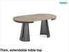 MEBLINI Esstisch Rund Ausziehbar aus Metall - 100-176x76 cm - CONEY - Cremona Terracotta Eiche/Schwarz Matt - Loft - Esszimmertisch Modern - Küchentisch - Ausziehtisch - Round Dining Table Bild 2