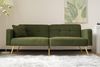 Elegantes Schlafsofa mit Lammwollstoff, verstellbarer Rückenlehne, Holzrahmen, Seitentaschen und goldenen Beinen,Antikgrün Bild 3