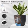 T4U 15cm Schwarz Selbstwässernder Blumentopf mit Wasseranzeiger 4er-Set Bild 4