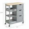 SoBuy FKW79-HG Küchenwagen, MDF, Lackiert, Grau, 67 x 84,5 x 37 cm Bild 3