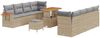 vidaXL Gartensofa-set mit Kissen 12 pcs Beige und Hellgrau Poly-Rattan 3365102 Bild 2