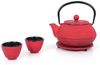 ECHTWERK Geschirr-Set Teeservice im Vintage-Design (4-tlg), Gusseisen, Teekanne 1,1L, Sieb abnehmbar, Teebereiter, Untersetzer + 2 Teetassen Bild 5