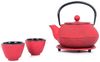 ECHTWERK Geschirr-Set Teeservice im Vintage-Design (4-tlg), Gusseisen, Teekanne 1,1L, Sieb abnehmbar, Teebereiter, Untersetzer + 2 Teetassen Bild 2