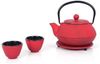 ECHTWERK Geschirr-Set Teeservice im Vintage-Design (4-tlg), Gusseisen, Teekanne 1,1L, Sieb abnehmbar, Teebereiter, Untersetzer + 2 Teetassen Bild 4