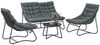 Outsunny Sitzgruppe 4 Personen mit 2er Sofa, Sessel, Beistelltisch, Sitzkissen, (Stahl Gartenmöbel Set 4, 4-tlg, wetterfest Balkonmöbel-Set), für Garten, Terrasse, Balkon, Grau Bild 2