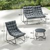 Outsunny Sitzgruppe 4 Personen mit 2er Sofa, Sessel, Beistelltisch, Sitzkissen, (Stahl Gartenmöbel Set 4, 4-tlg, wetterfest Balkonmöbel-Set), für Garten, Terrasse, Balkon, Grau Bild 3