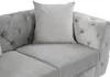 Vente-unique - EDWINA Sofa SamtStoff Grau - B 91 cm x H 76 cm x L 162 cm Bild 4